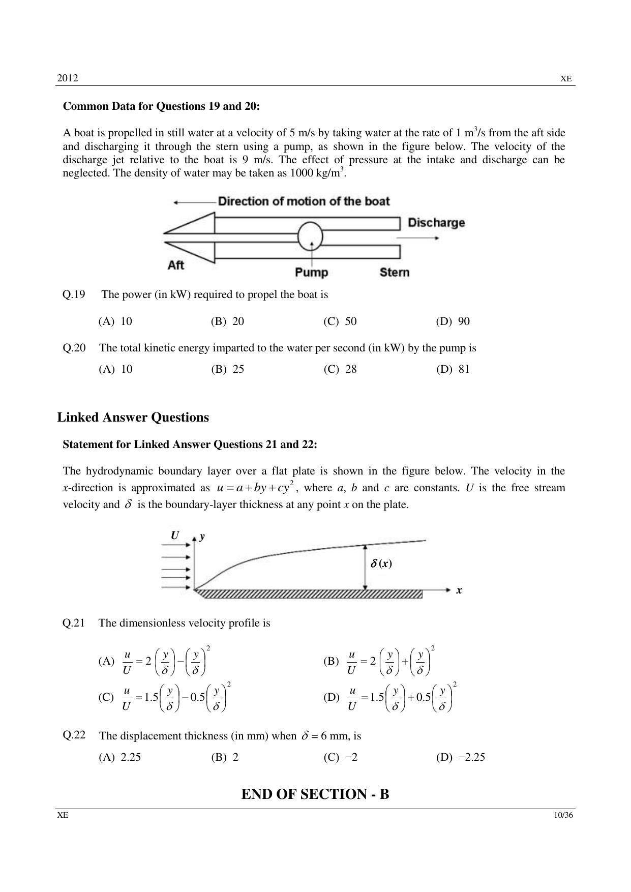 GATE 2012 Engineering Sciences (XE) Question Paper with Answer Key - Page 10