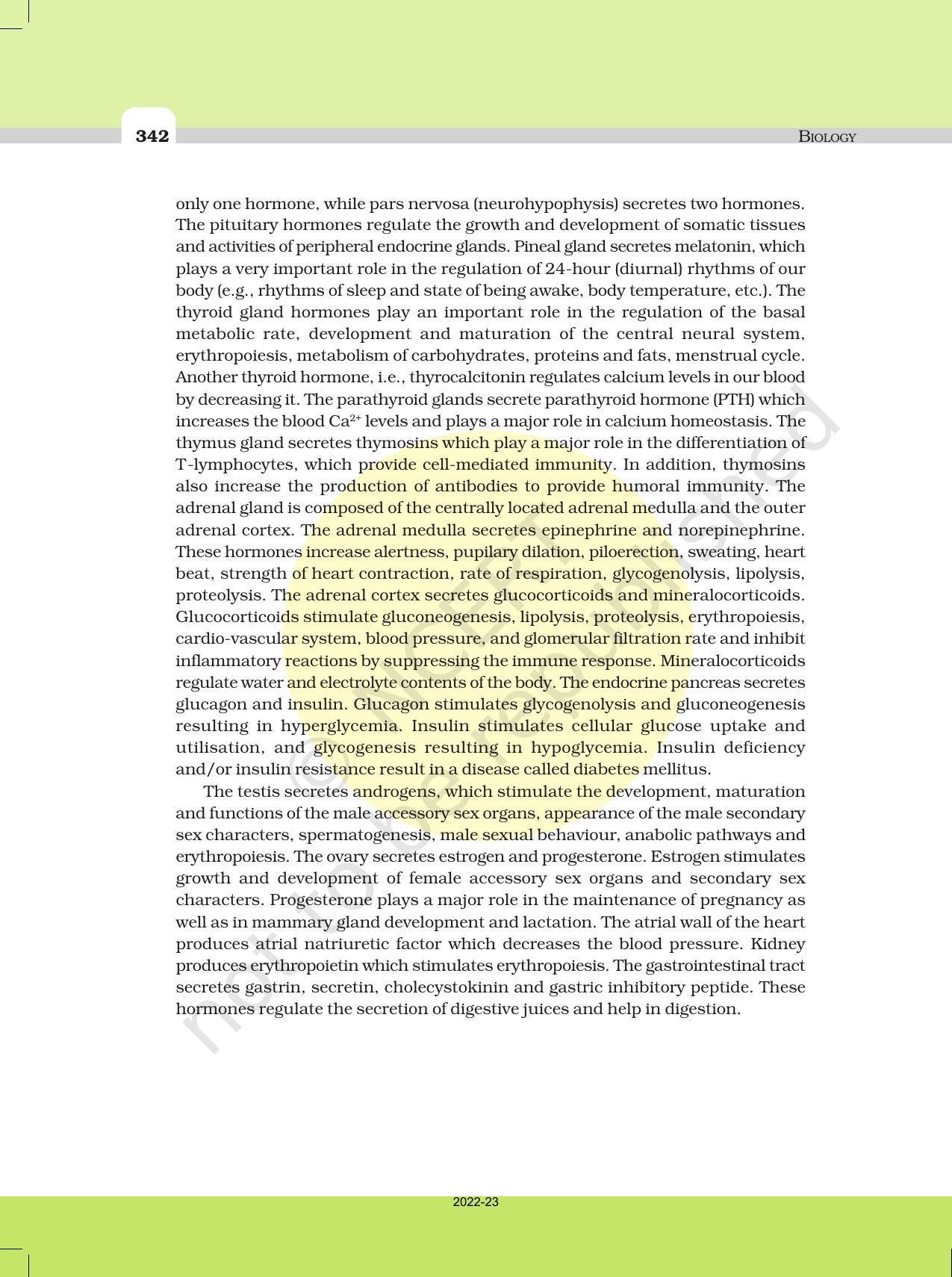 NCERT Book for Class 11 Biology Chapter 22 Chemical Coordination and Integration - Page 12