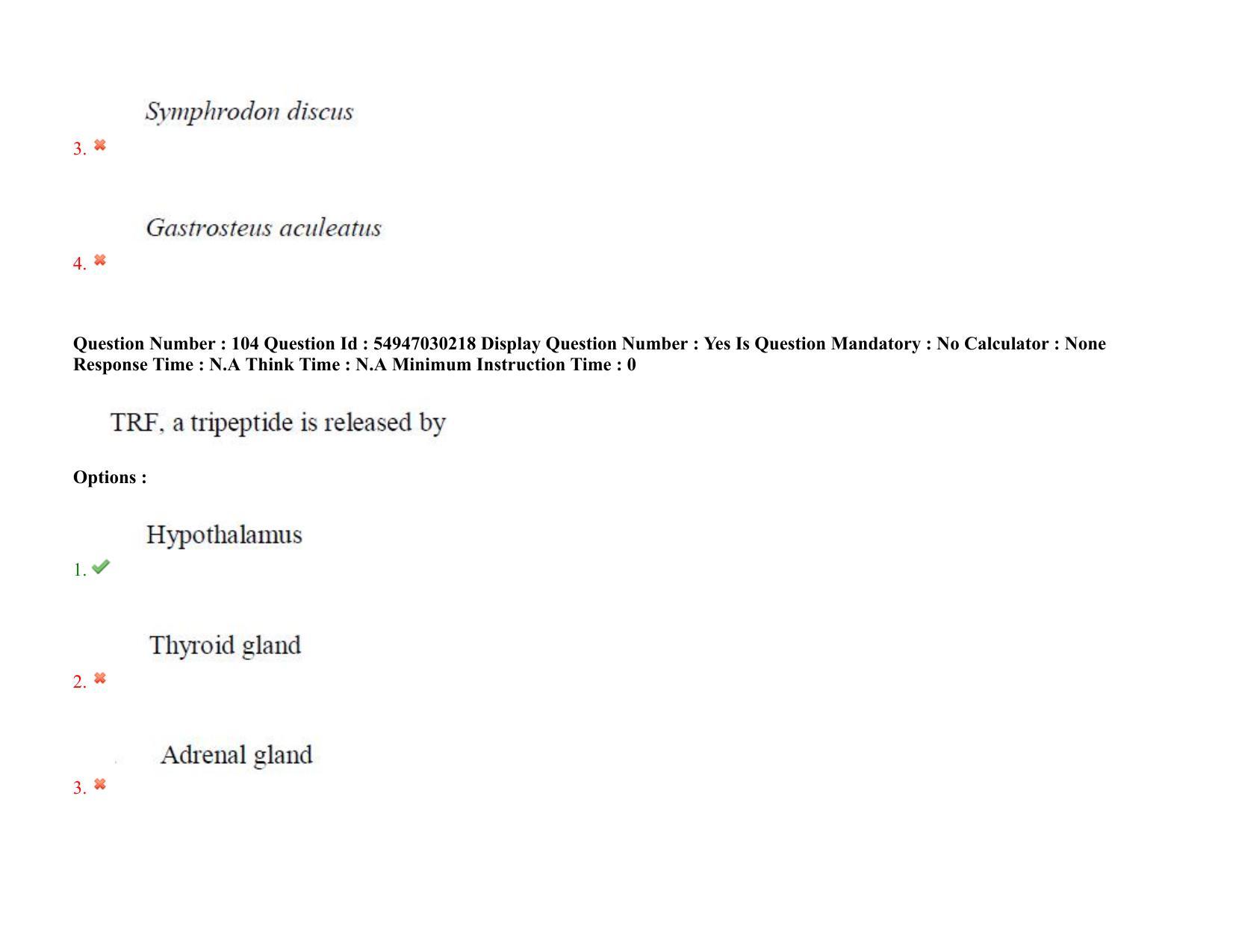 AP RCET 2022: Zoology - 19-10-2022 (Wednesday) Session-II Question Paper With keys - Page 82