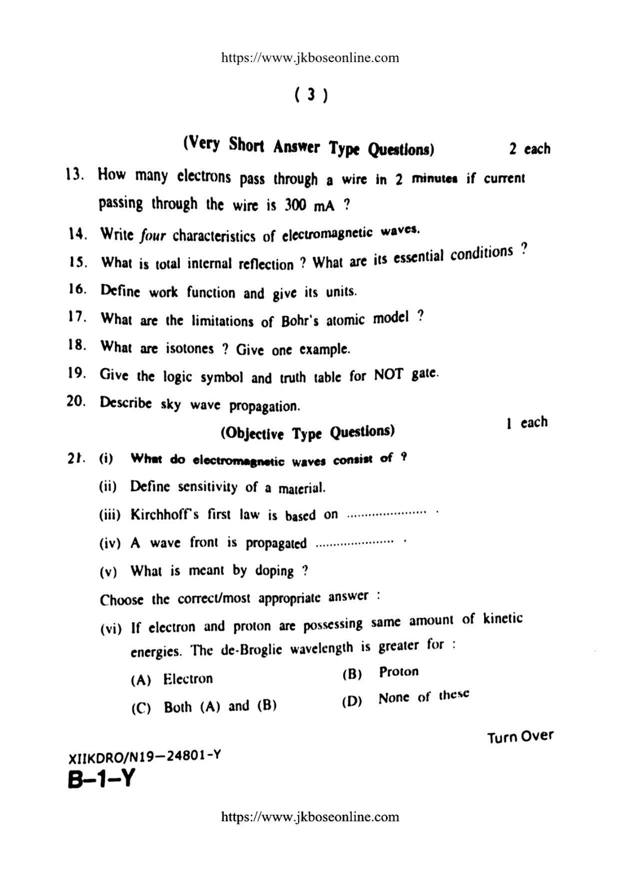JKBOSE Class 12 Physics 24801-Y Question Papers 2019 - Page 3