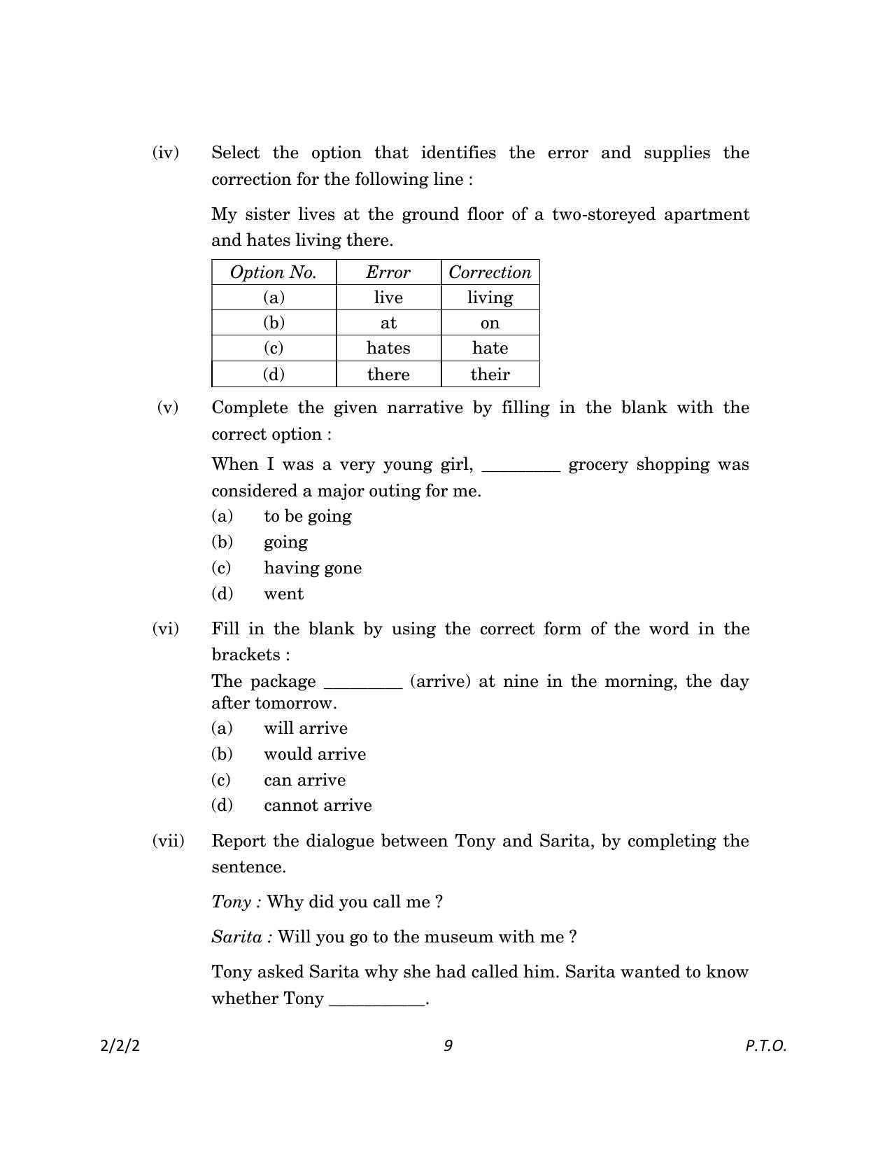 CBSE Class 10 2-2-2_English Language And Literature 2023 Question Paper - Page 9