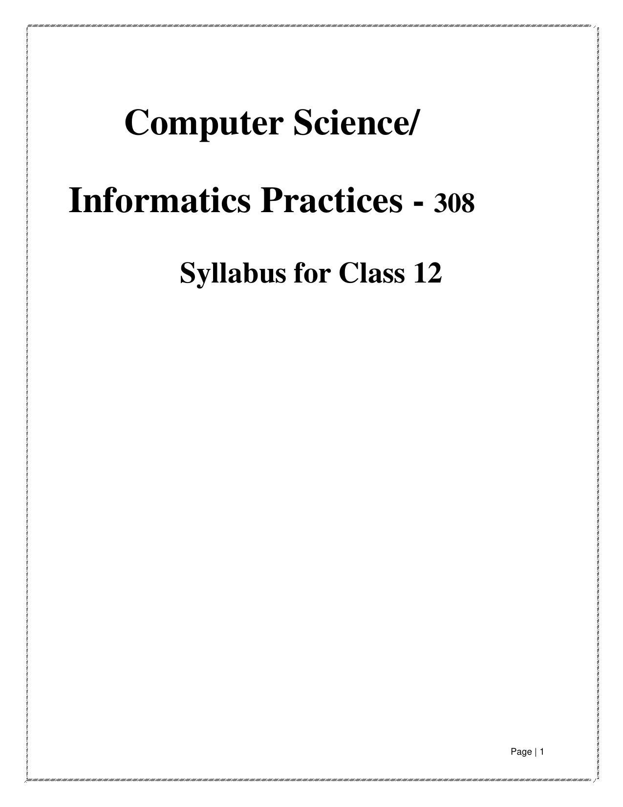 CUET Syllabus for Computer Science (English) - Page 1