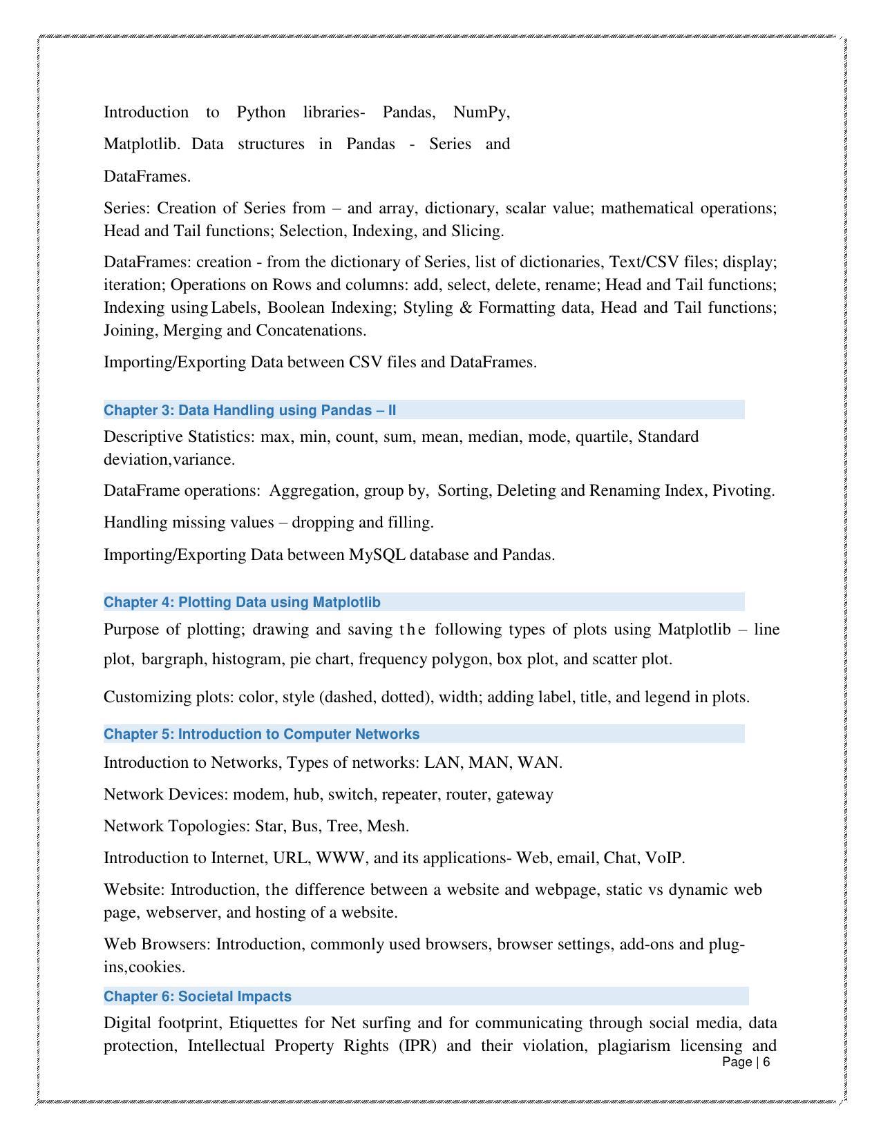 CUET Syllabus for Computer Science (English) - Page 6