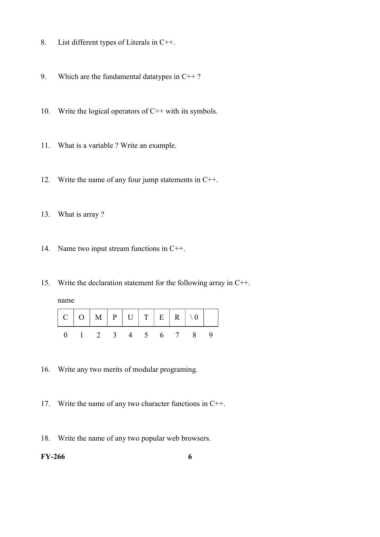 Kerala Plus One (Class 11th) Computer Science (Hearing Impaired) Question Paper 2021 - Page 6
