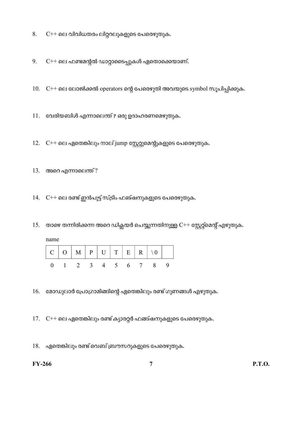 Kerala Plus One (Class 11th) Computer Science (Hearing Impaired) Question Paper 2021 - Page 7
