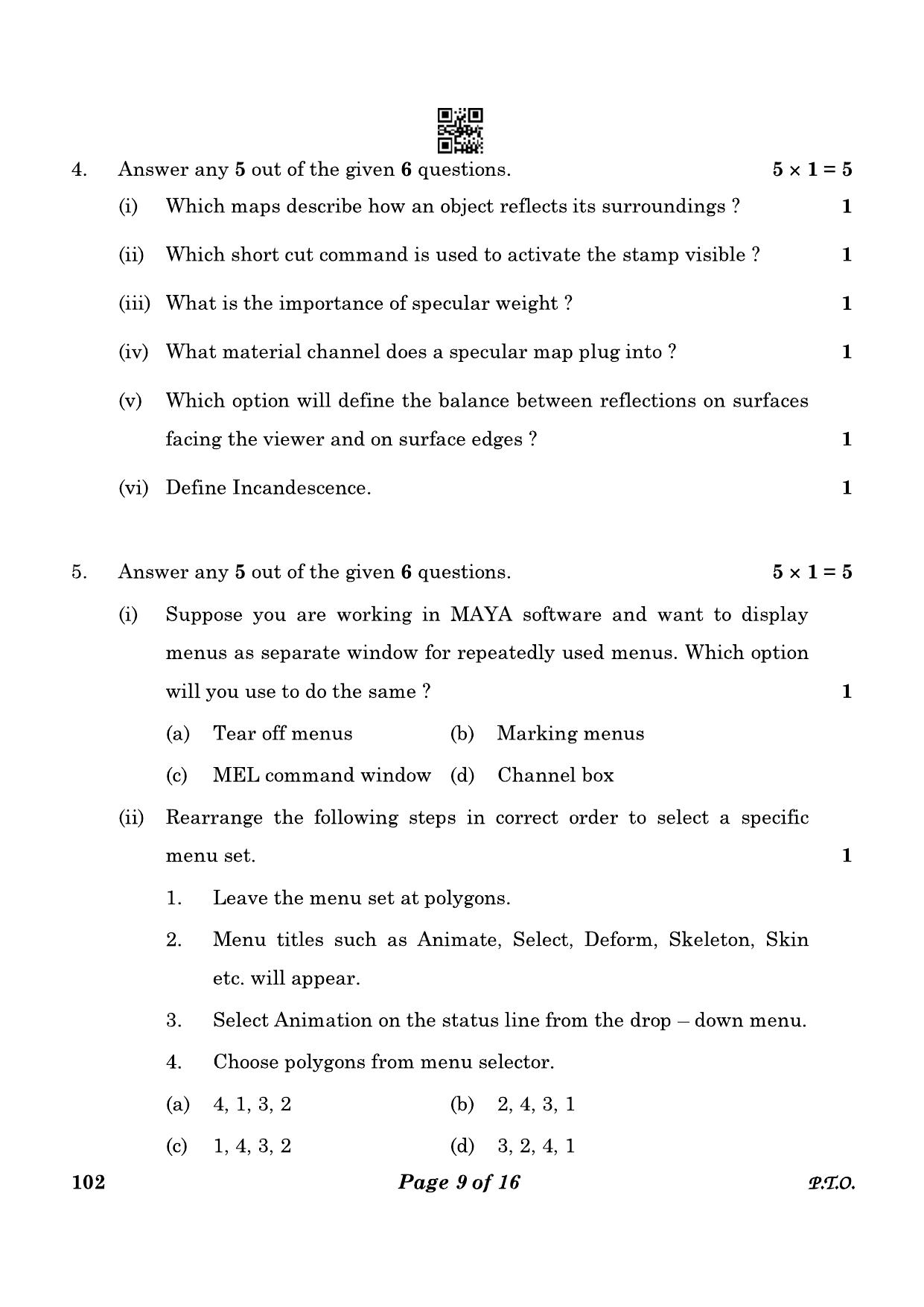 CBSE Class 10 102_Multimedia 2023 Question Paper IndCareer Docs