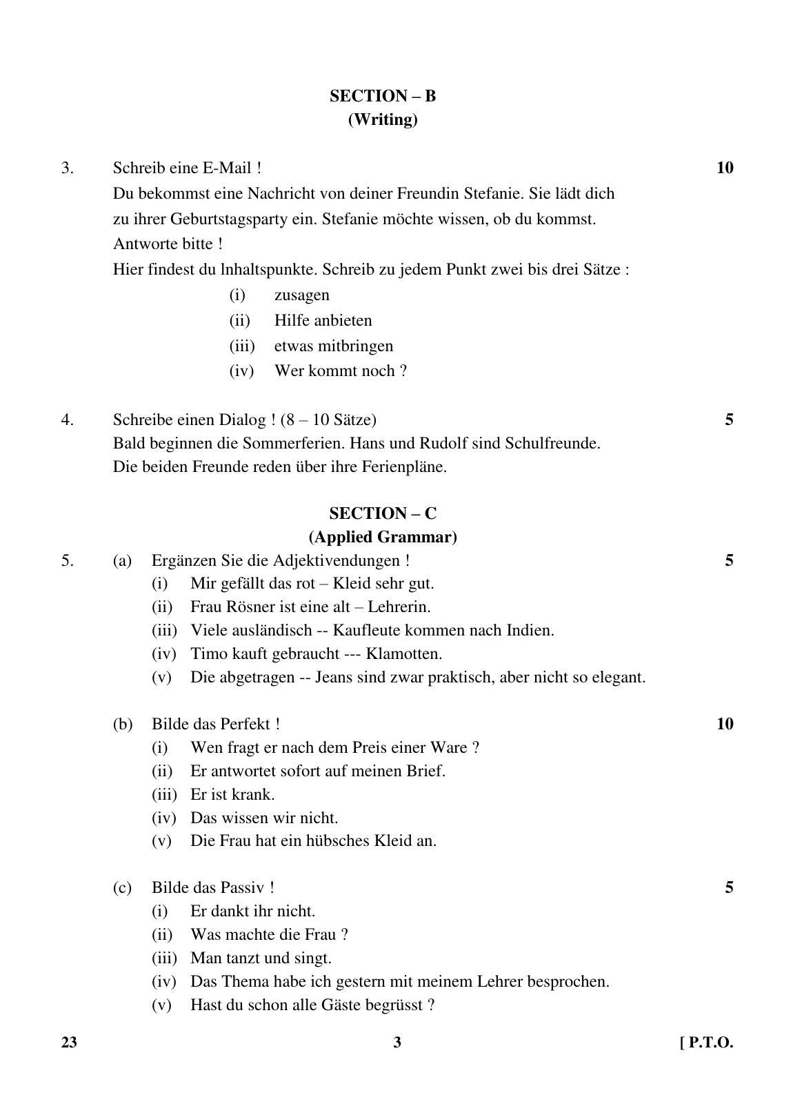 CBSE Class 10 23 (German) 2018 Question Paper - Page 3