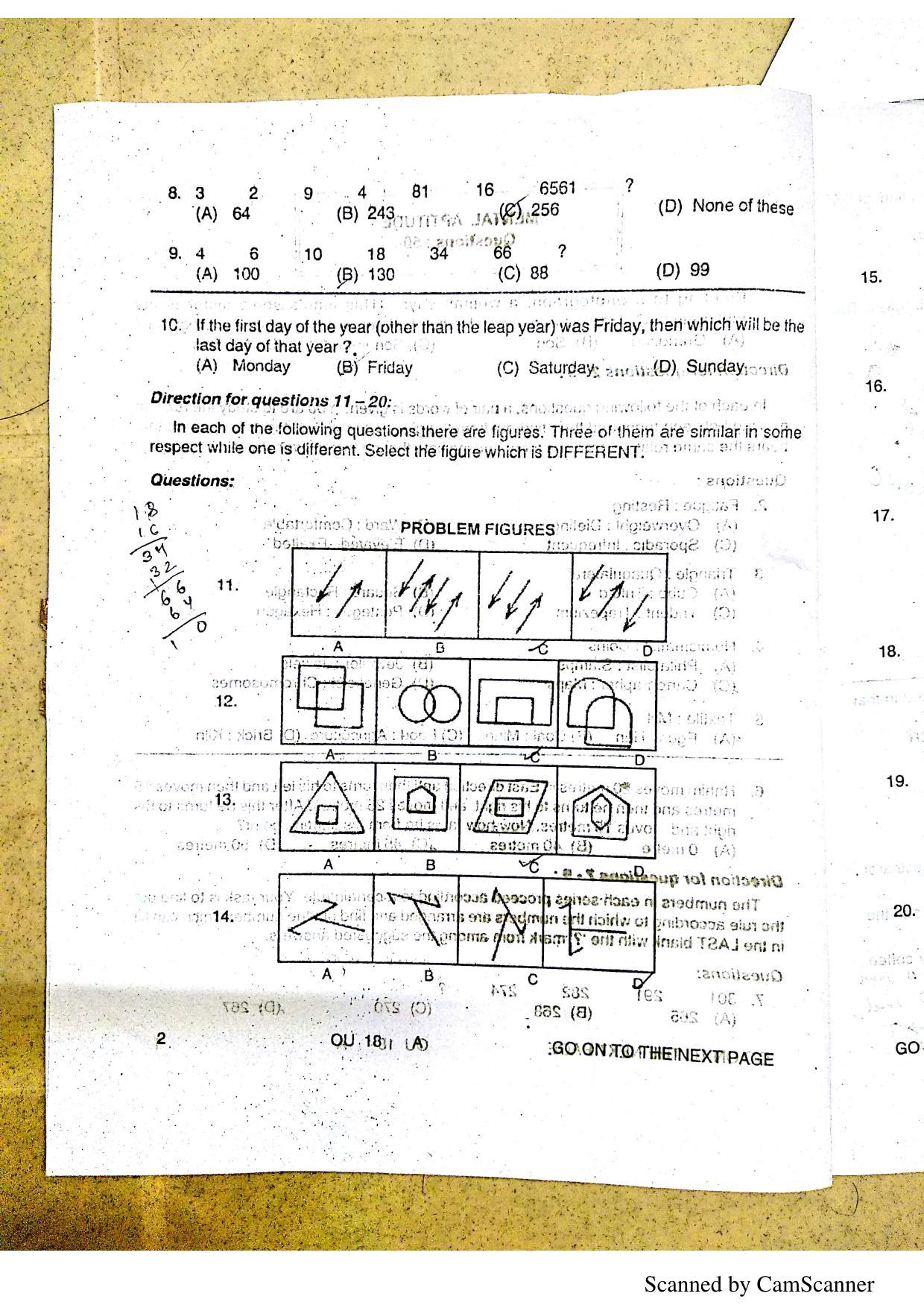 OUAT 2018 Question Paper - Page 3