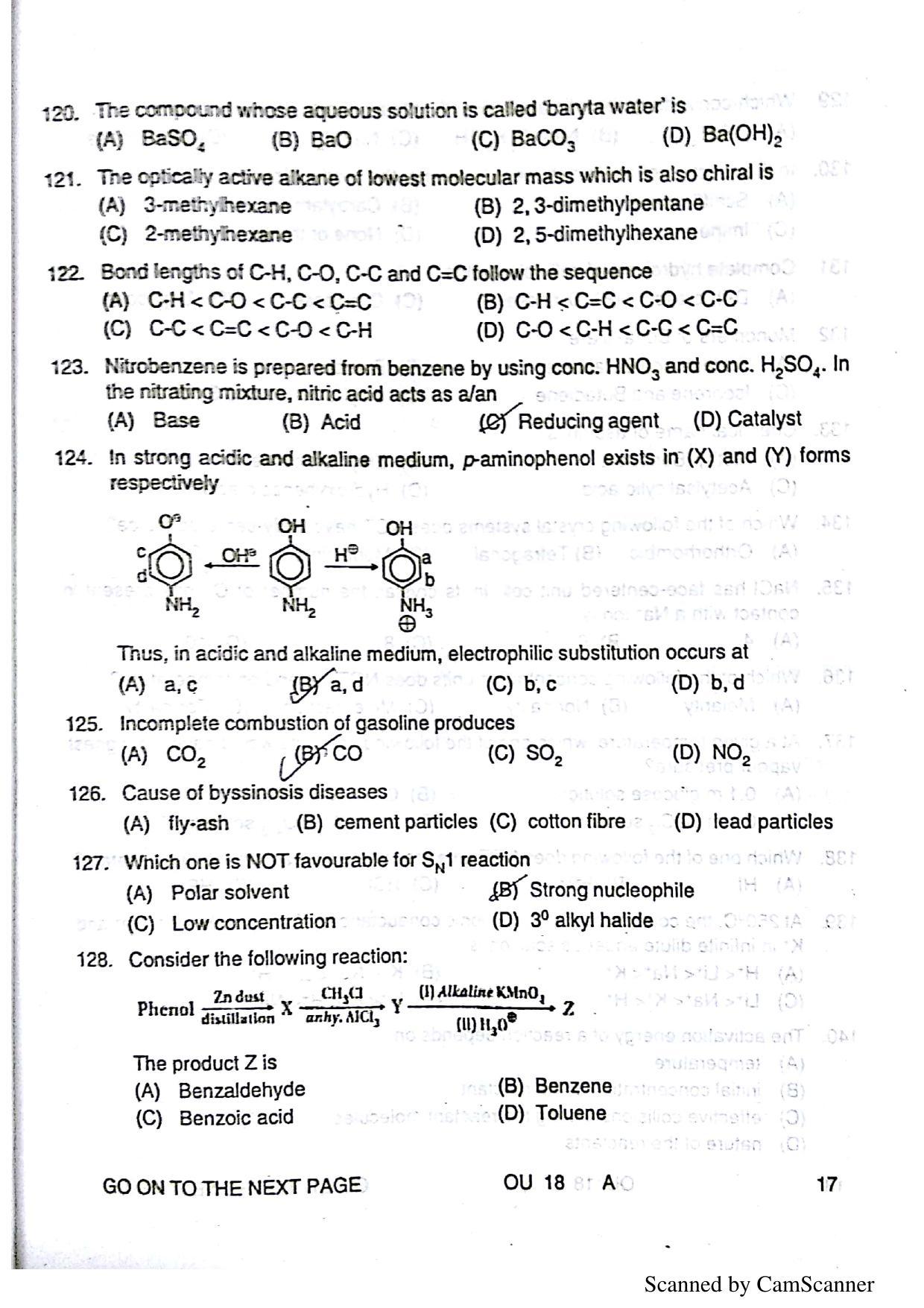 OUAT 2018 Question Paper - Page 18