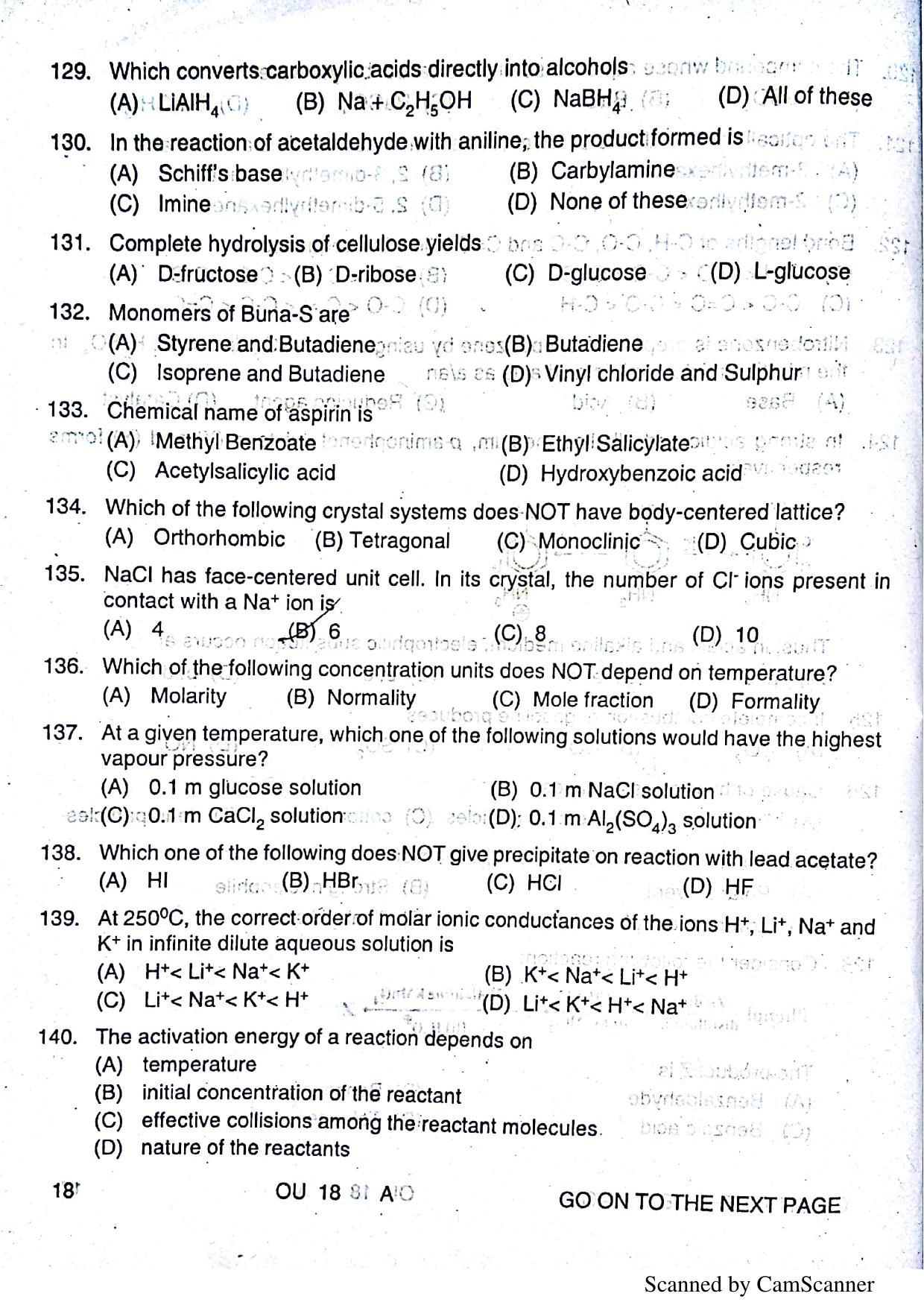 OUAT 2018 Question Paper - Page 19