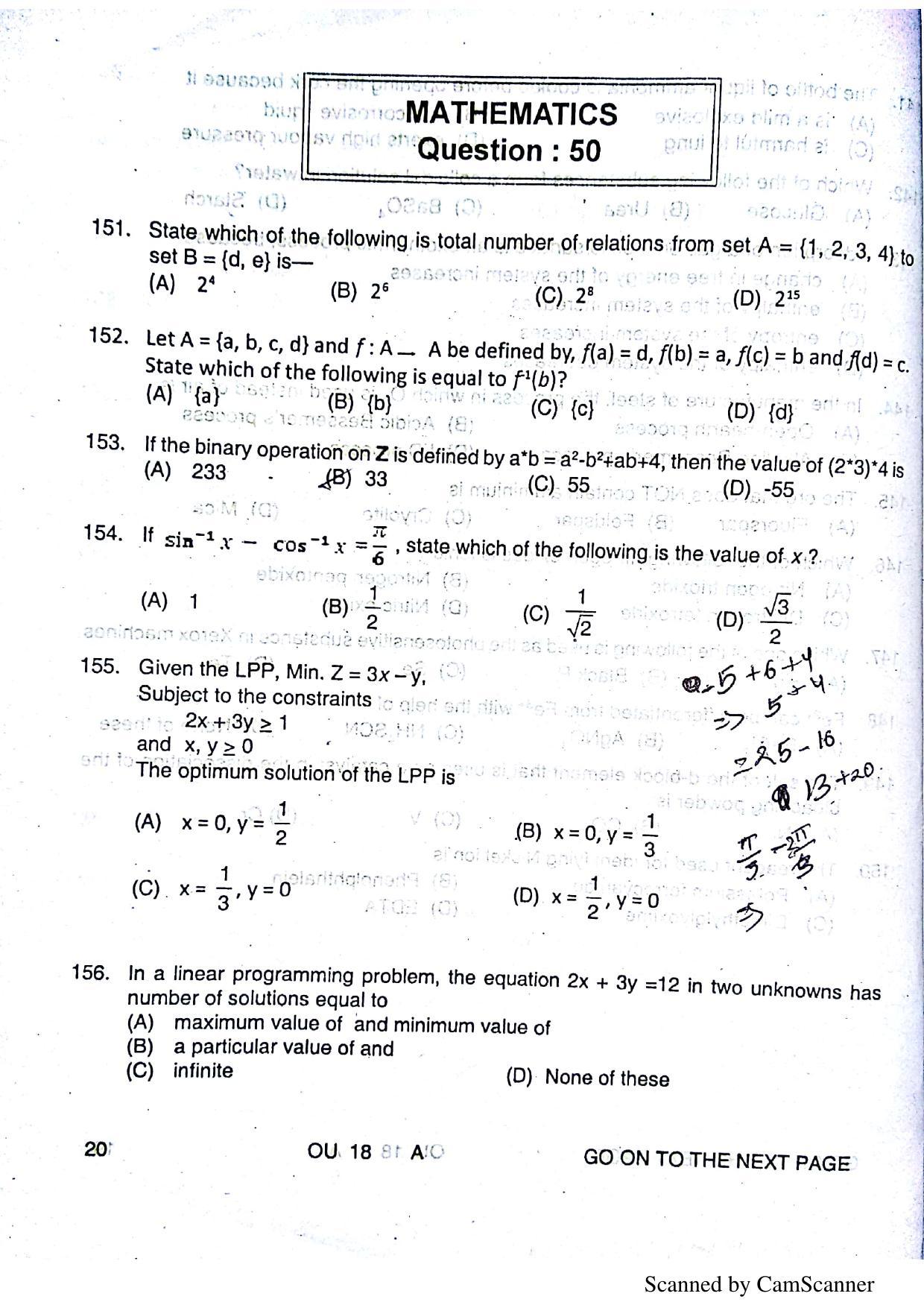 OUAT 2018 Question Paper - Page 21