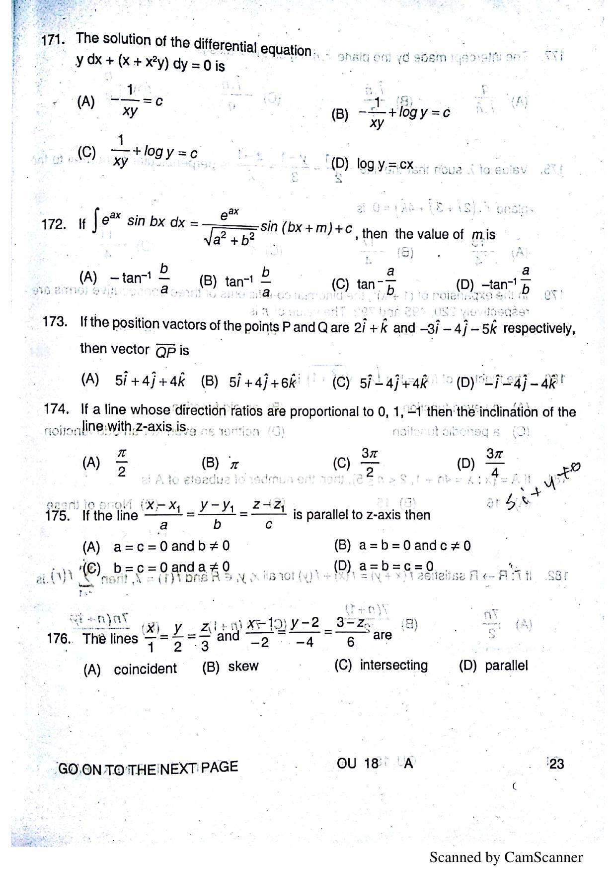 OUAT 2018 Question Paper - Page 24