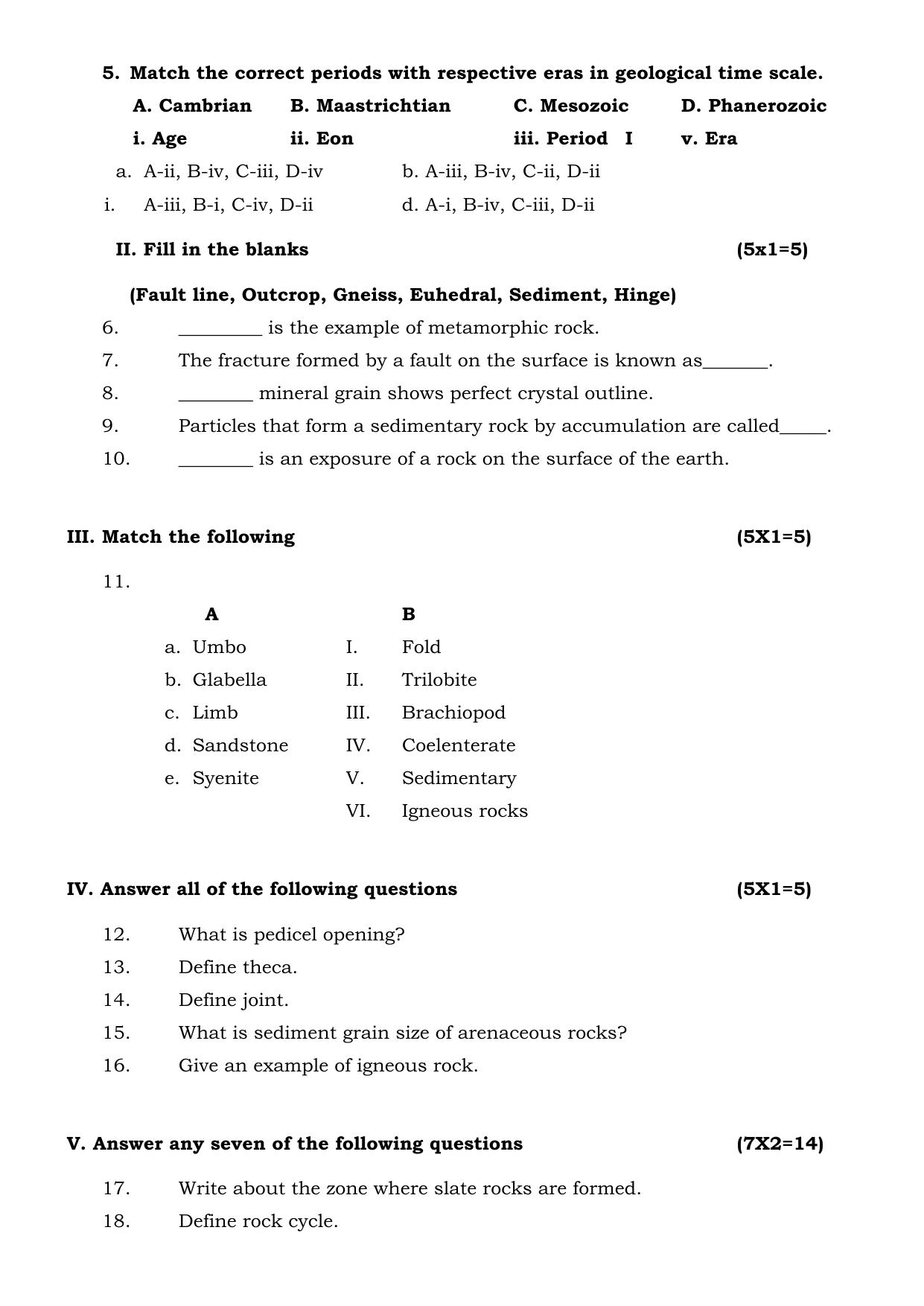 Karnataka II PUC Geology Model Question Paper II 2025 - Page 2