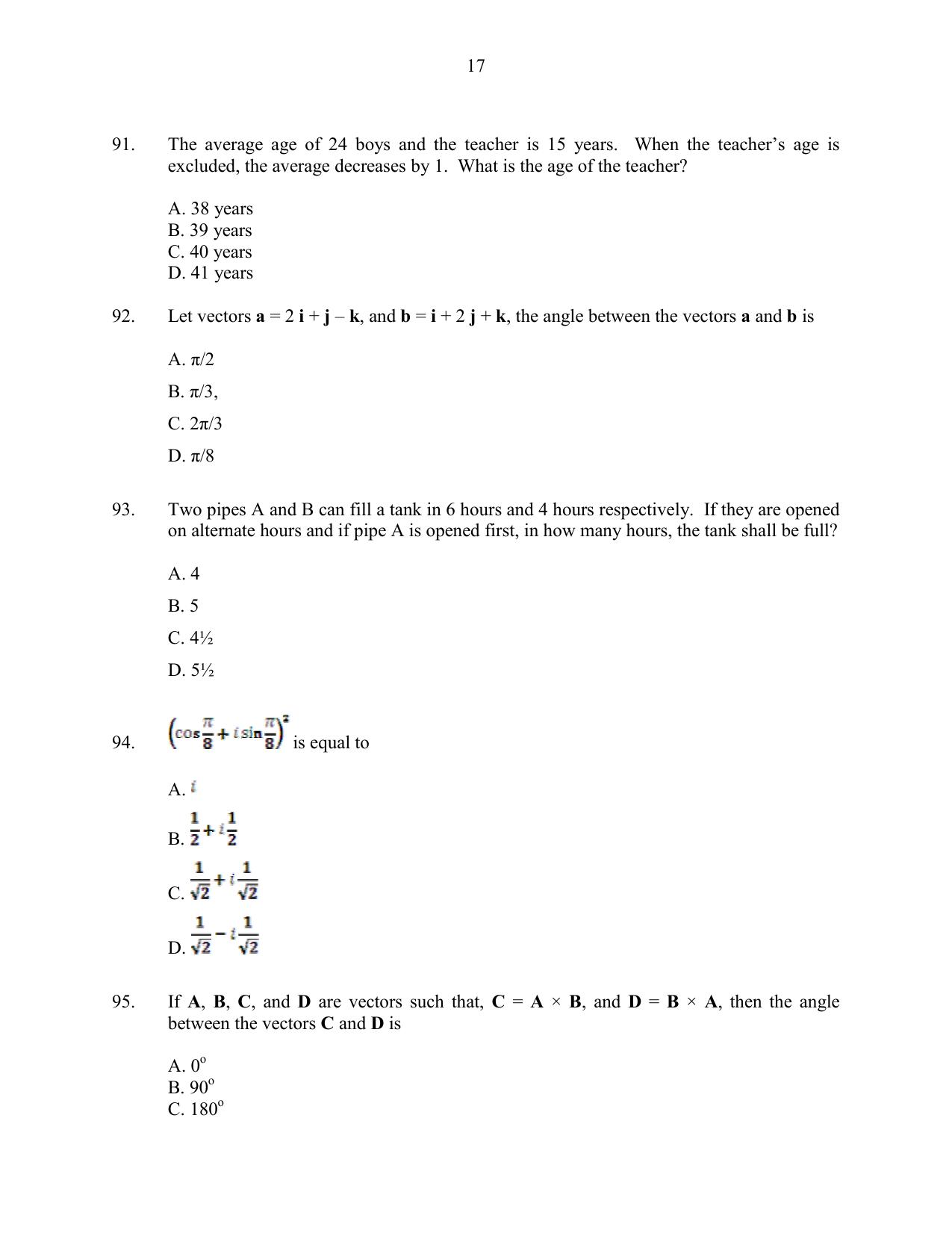 CUSAT CAT 2016 Instrumentation Question Paper - Page 17