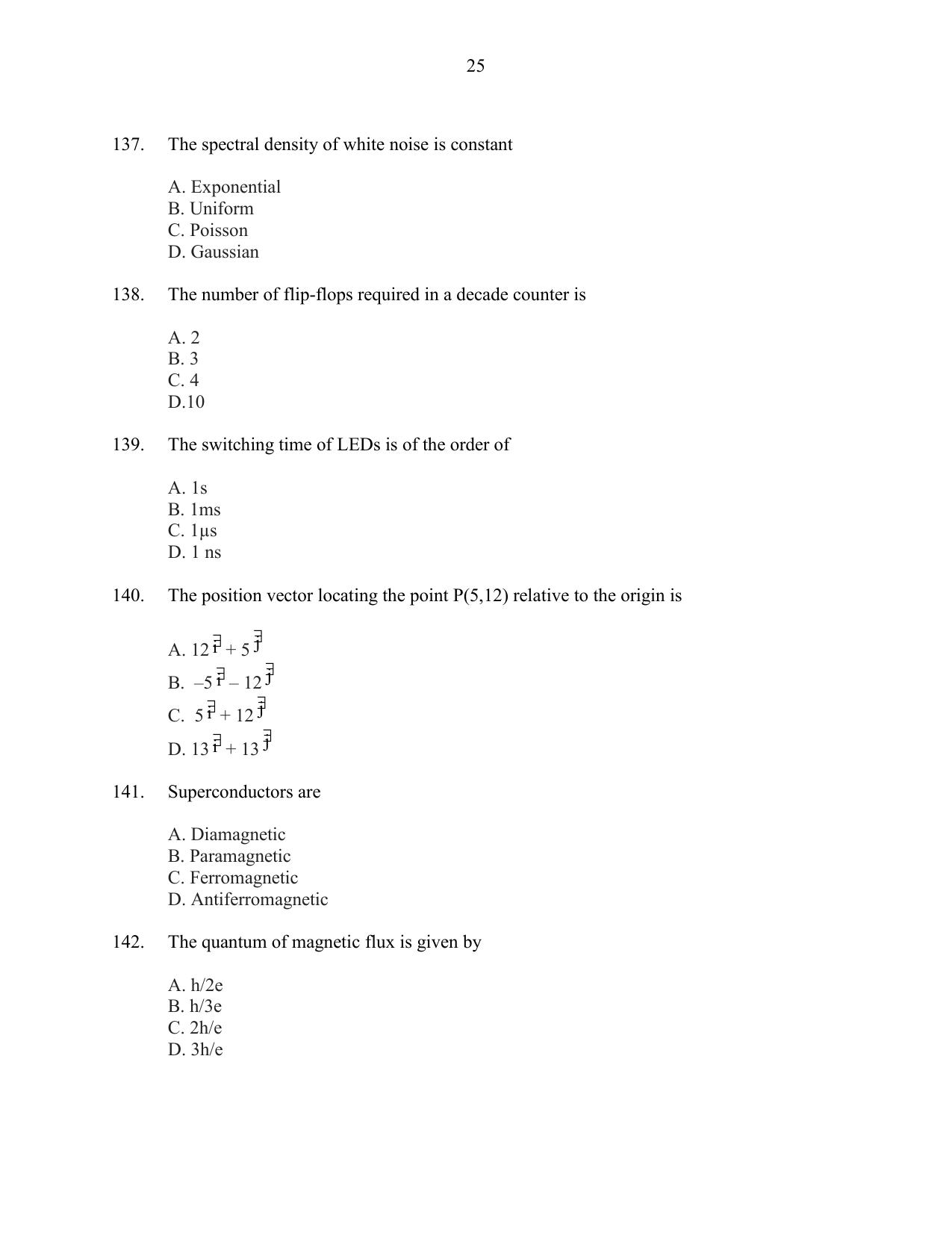 CUSAT CAT 2016 Instrumentation Question Paper - Page 25