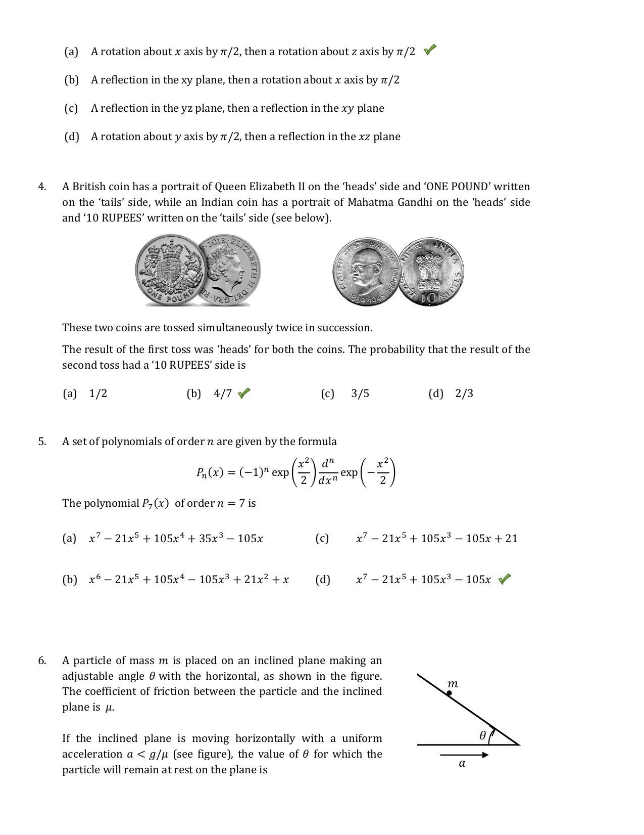 TIFR GS 2019 Physics Question Paper - Page 4