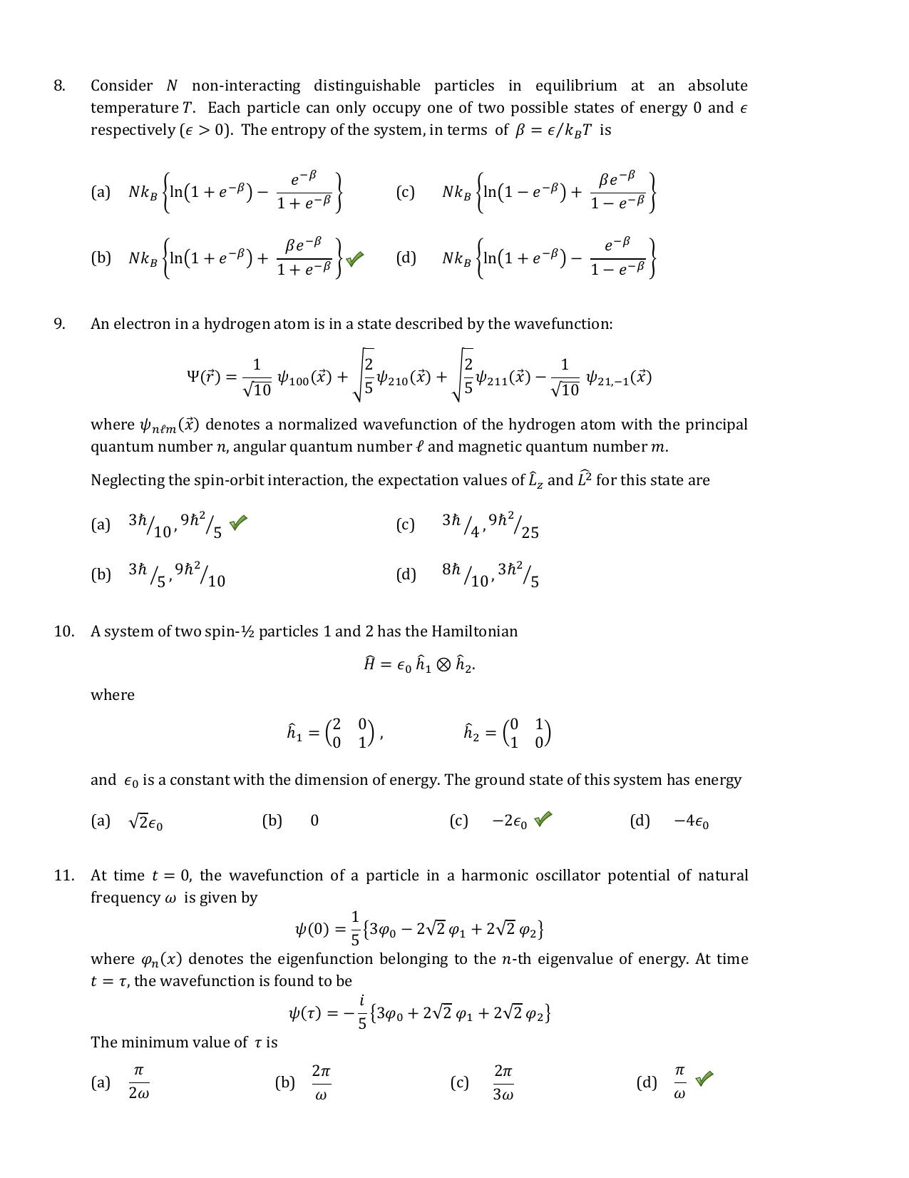 TIFR GS 2019 Physics Question Paper - Page 15