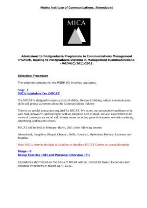 MICAT Sample Questions 2011-13
