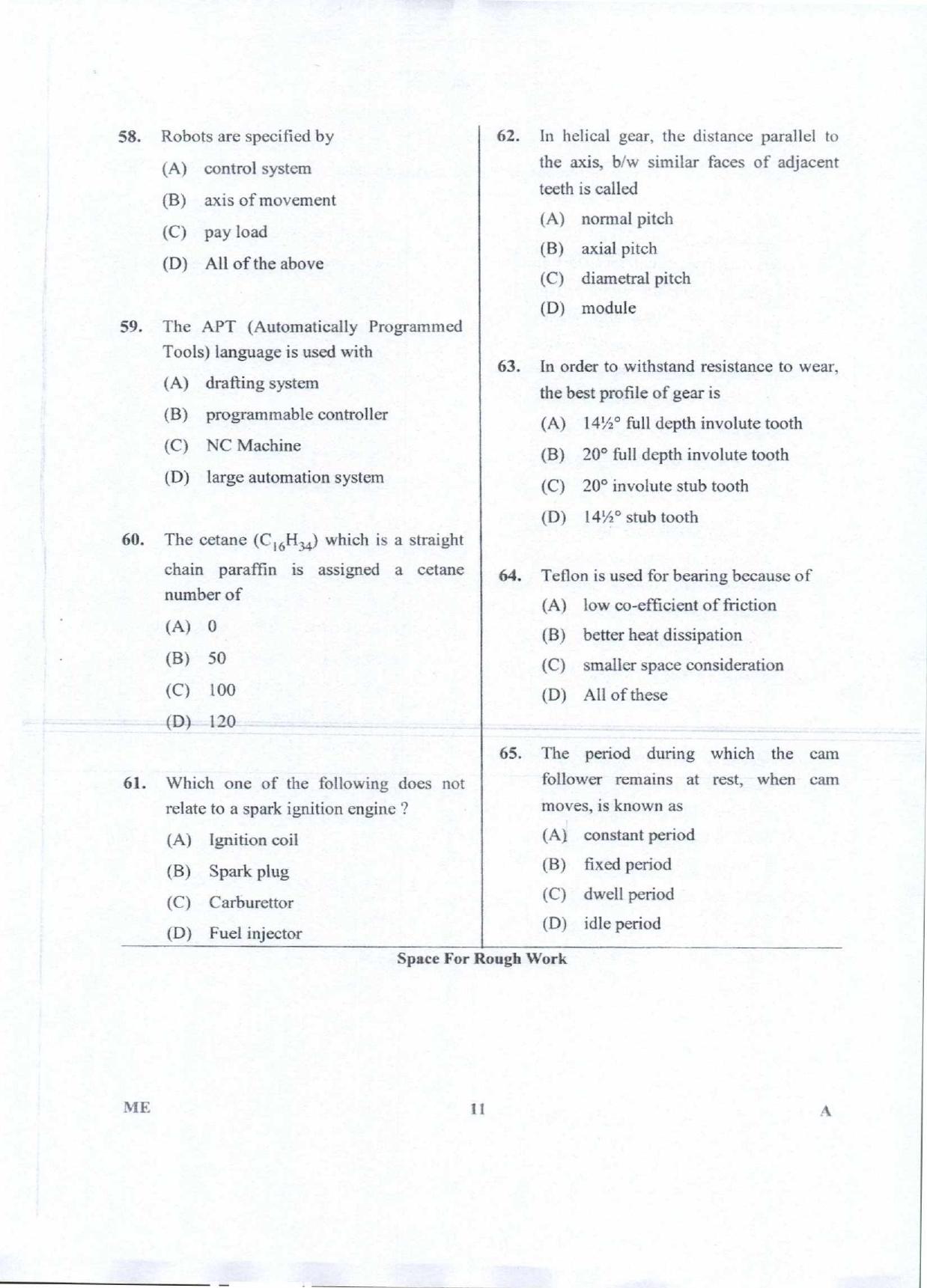 Karnataka PGCET 2018 Mechanical Sciences Question Paper - Page 11