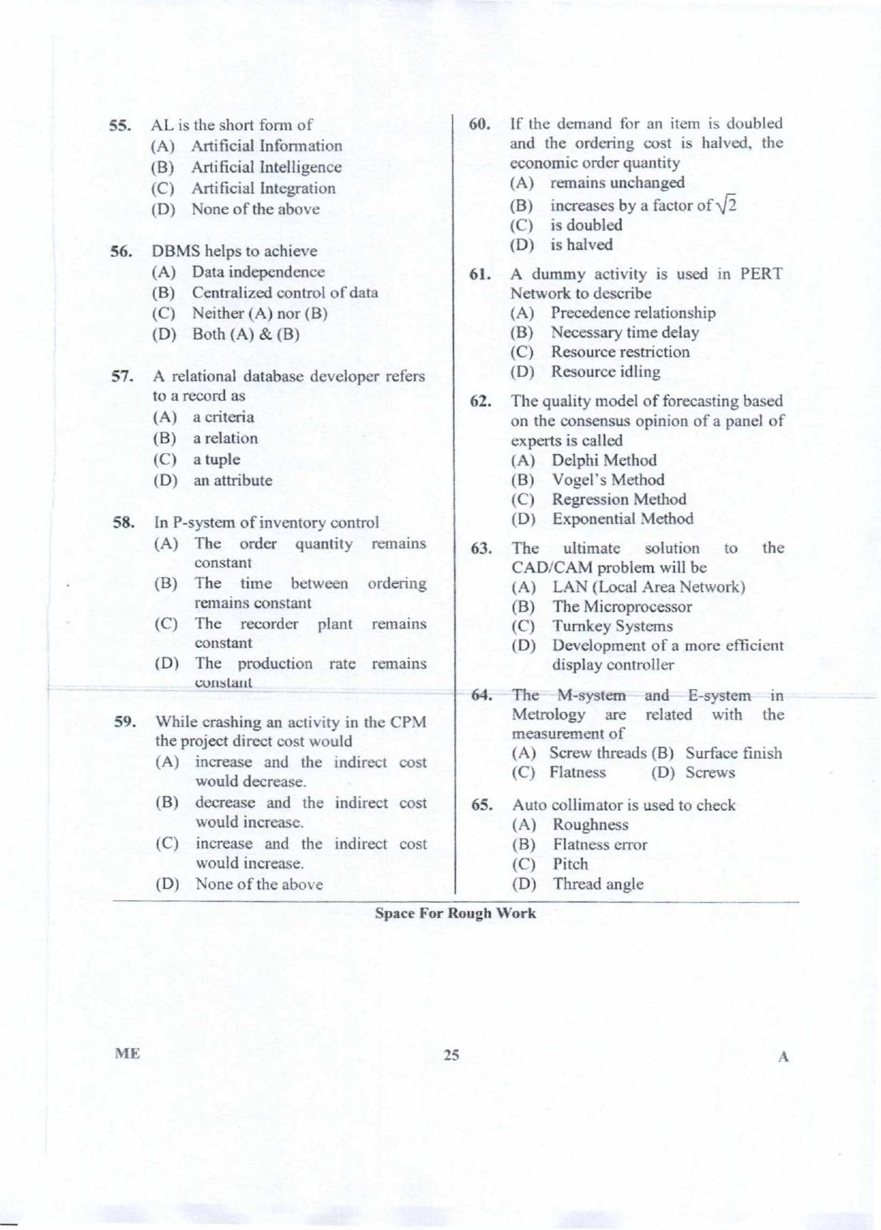 Karnataka PGCET 2018 Mechanical Sciences Question Paper - Page 25