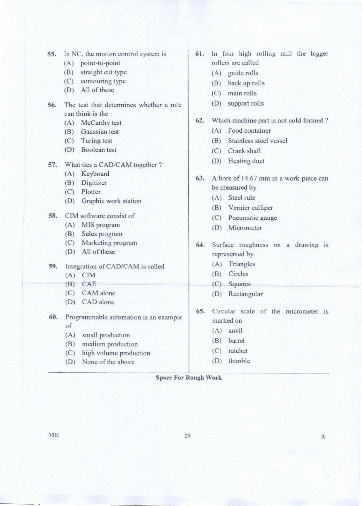 Karnataka PGCET 2018 Mechanical Sciences Question Paper - Page 29