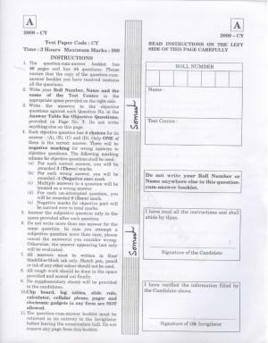 JAM 2009: CY Question Paper
