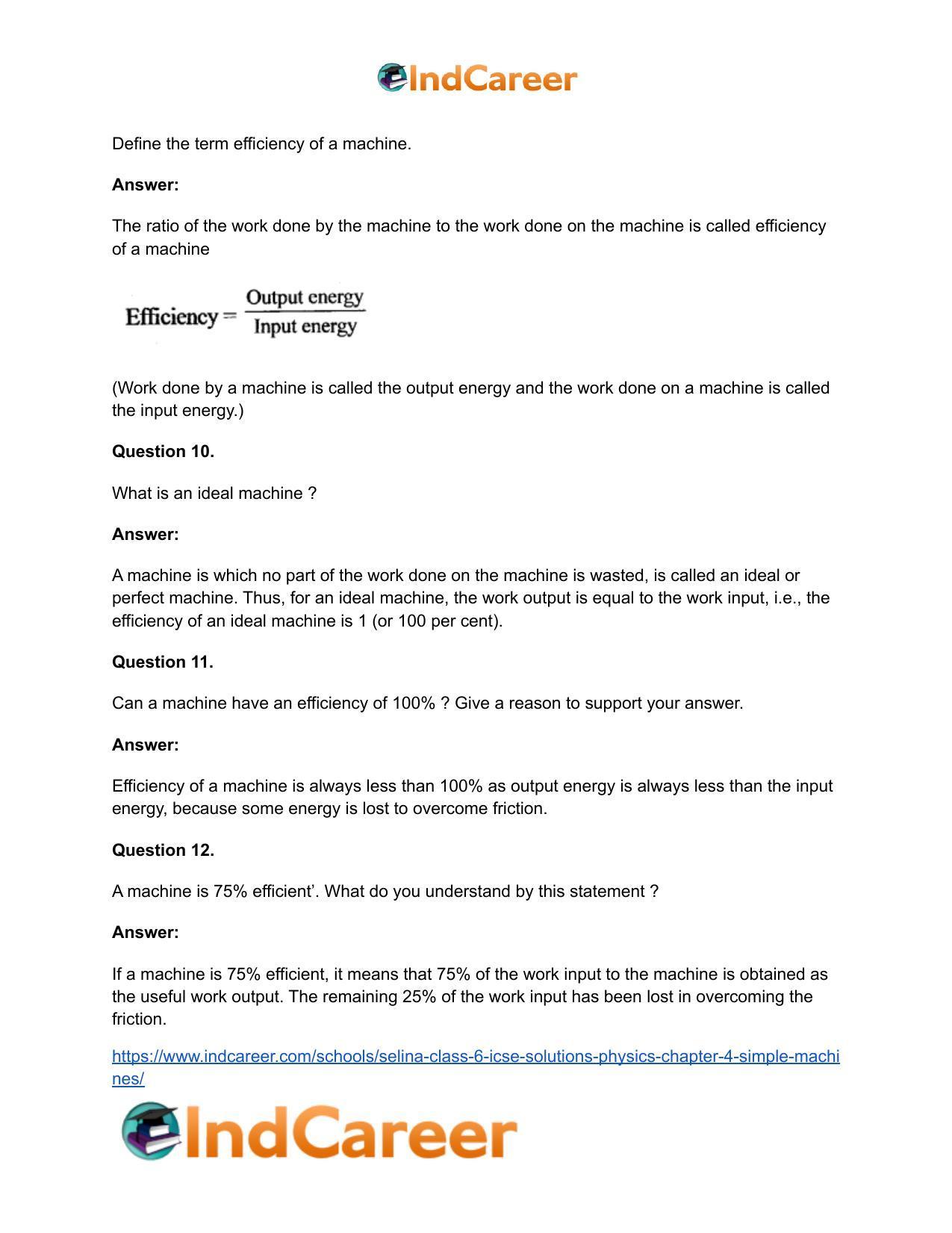 Selina Class 6 ICSE Solutions Physics : Chapter 4- Simple Machines - Page 7