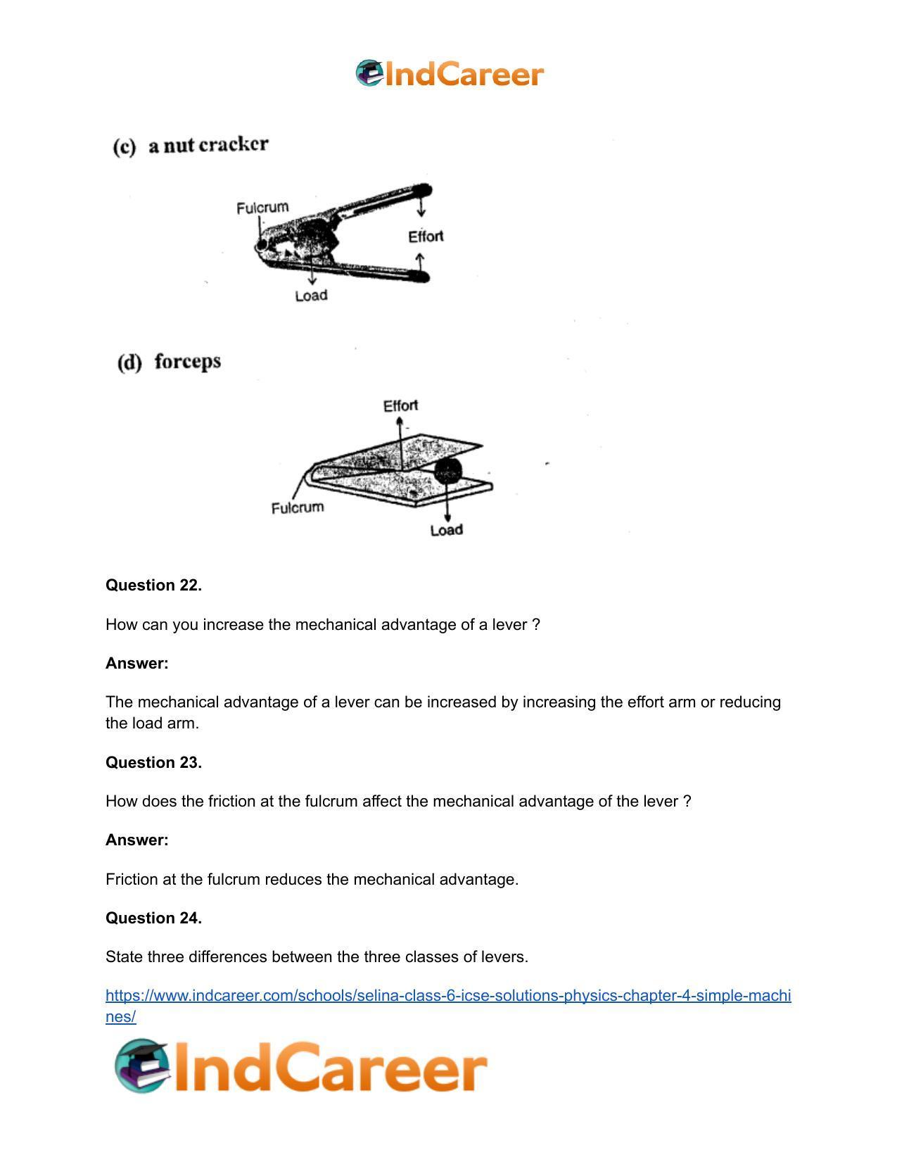 Selina Class 6 ICSE Solutions Physics : Chapter 4- Simple Machines - Page 14