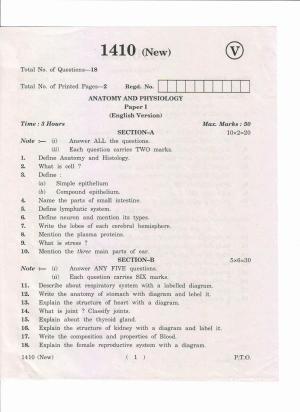 AP Inter 1st Year Anatomy and Physiology-I (New)MLT March-2019-Vocational Question Paper