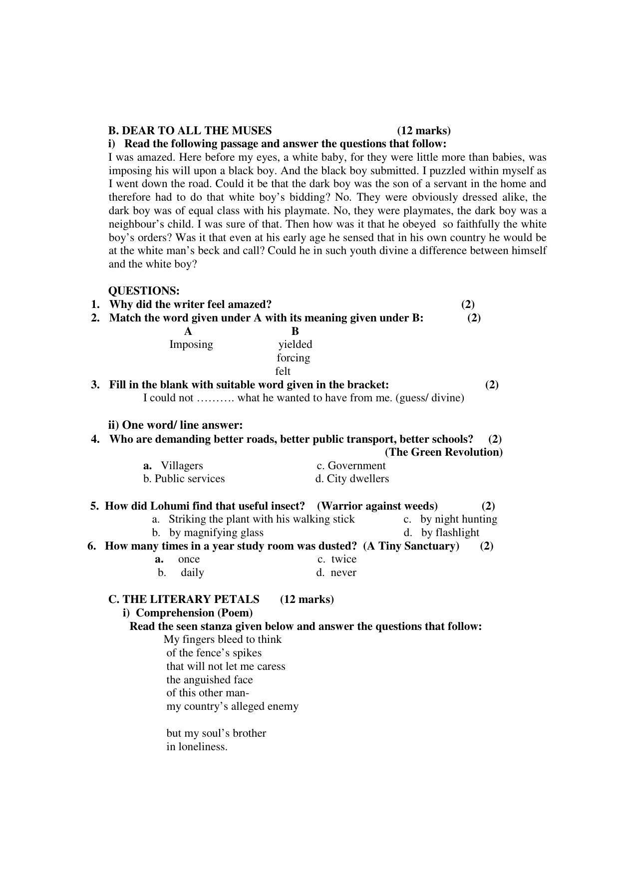 PSEB Class 12 Elective English (For DA Students) Model Papers 2025 - Page 2