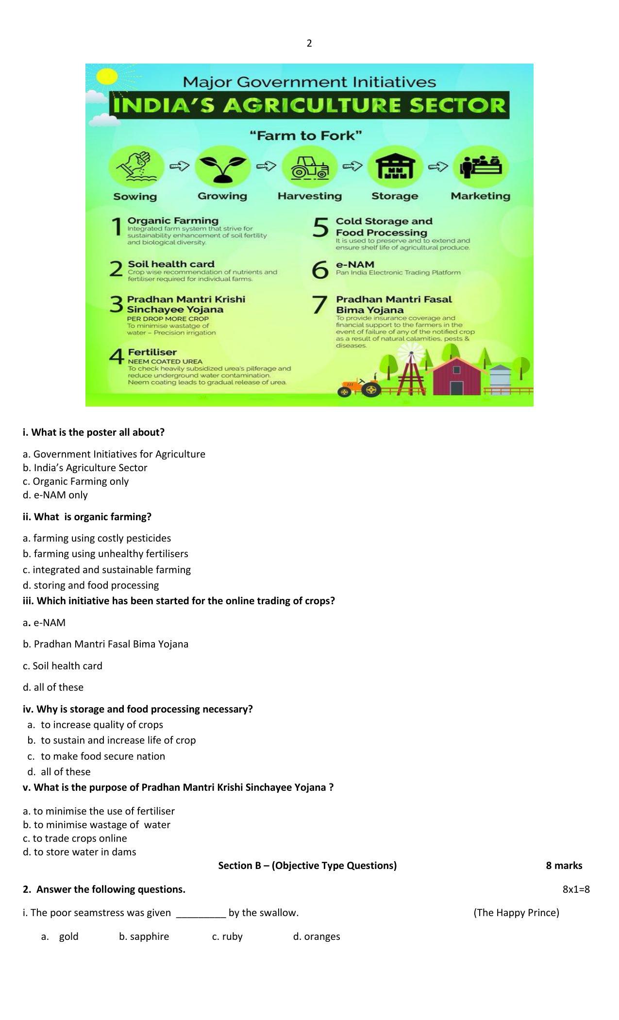 PSEB 10th English Model Paper 2024 - Page 2