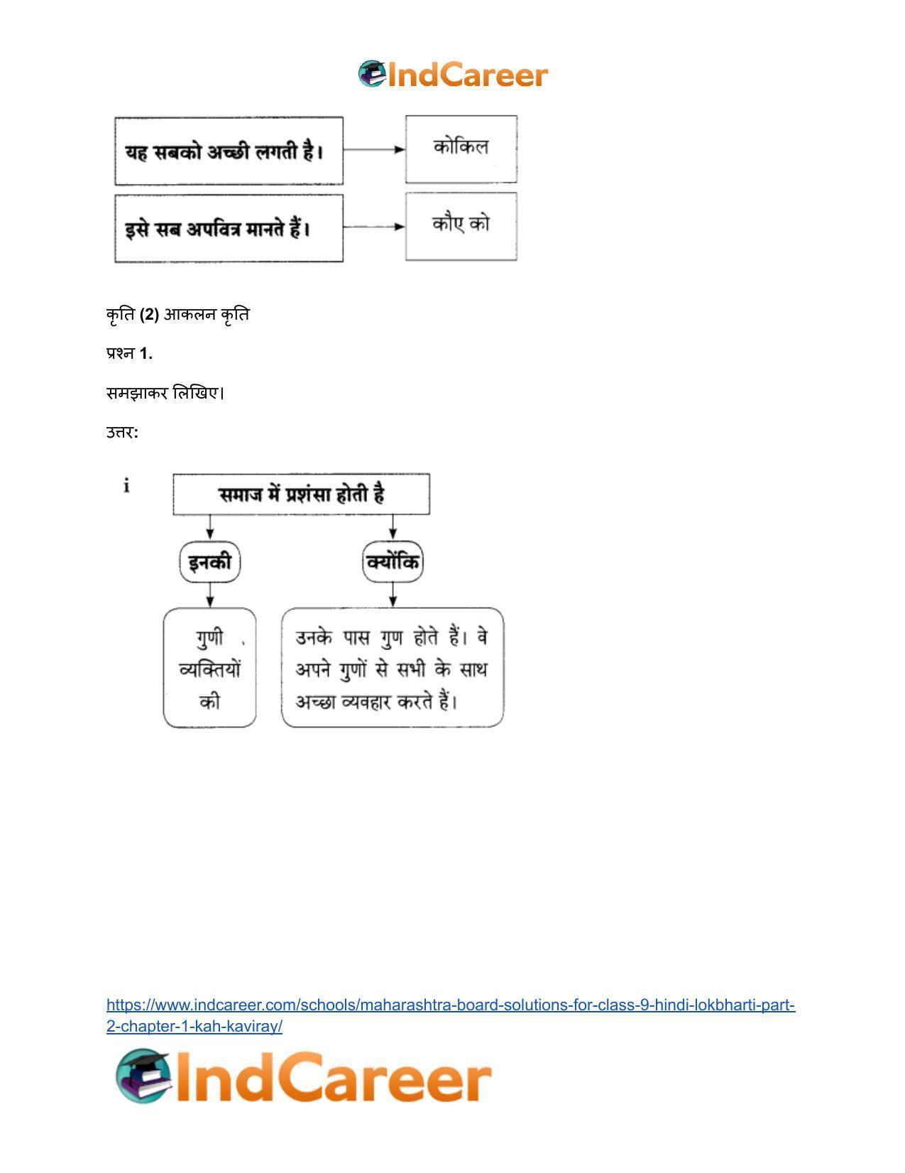 Maharashtra Board Solutions for Class 9- Hindi Lokbharti (Part 2): Chapter 1- कह कविराय - Page 9