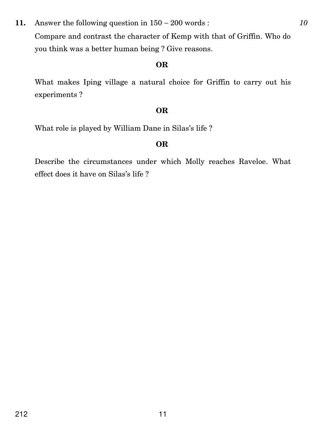 CBSE Class 12 212 ENGLISH ELECTIVE - C 2019 Compartment Question Paper - Page 11
