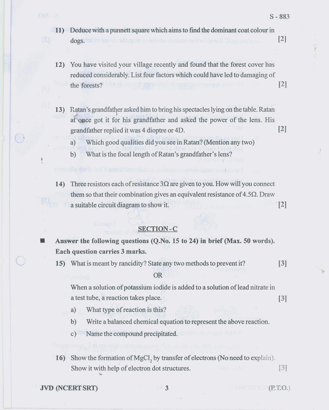 Gujarat Board Class 10th 11 ENGLISH NCERT SRT 2019 Question Paper - Page 3
