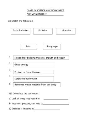 Worksheet for Class 4 Science Carbohydrates Assignment