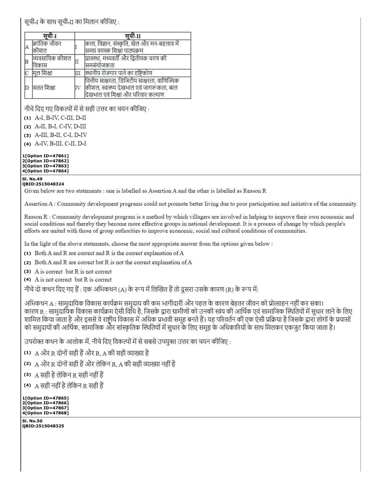 CUET (PG) 2022: PGQP-78 Home Science (11-09-2022) Question Paper - Page 21