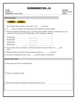CBSE Worksheets for Class 6 Physics Magnetism Assignment 2