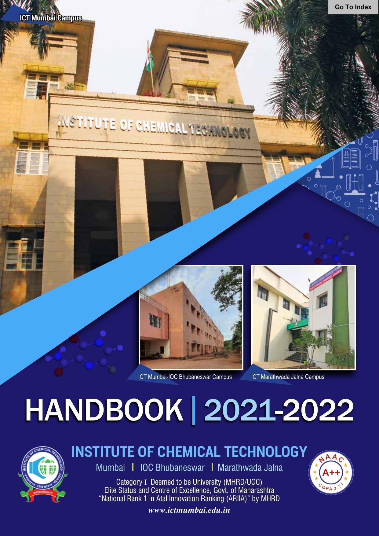 Institute of Chemical Technology (ICT), Mumbai Prospectus 2021-22 - Page 1