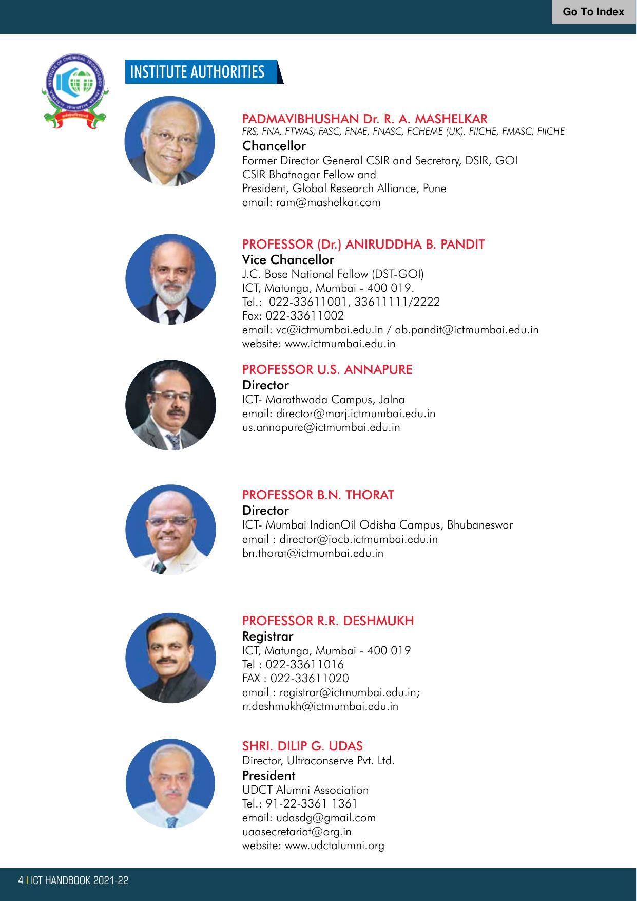 Institute of Chemical Technology (ICT), Mumbai Prospectus 2021-22 - Page 4