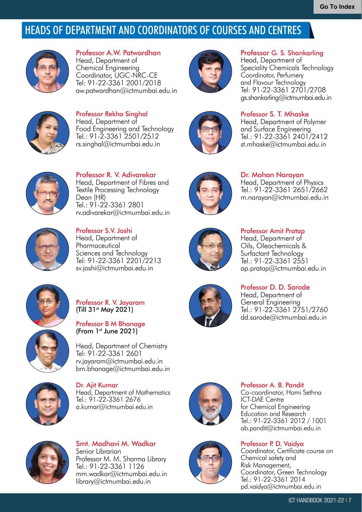 Institute of Chemical Technology (ICT), Mumbai Prospectus 2021-22 - Page 7