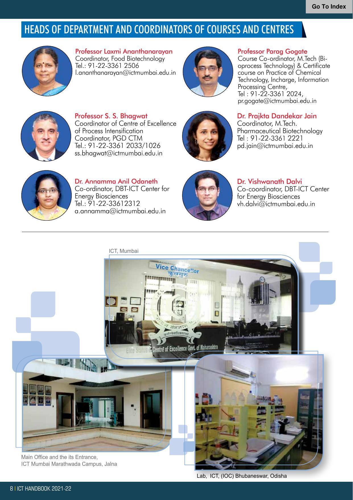 Institute of Chemical Technology (ICT), Mumbai Prospectus 2021-22 - Page 8