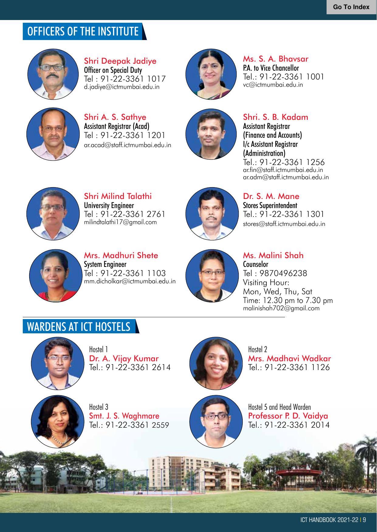 Institute of Chemical Technology (ICT), Mumbai Prospectus 2021-22 - Page 9