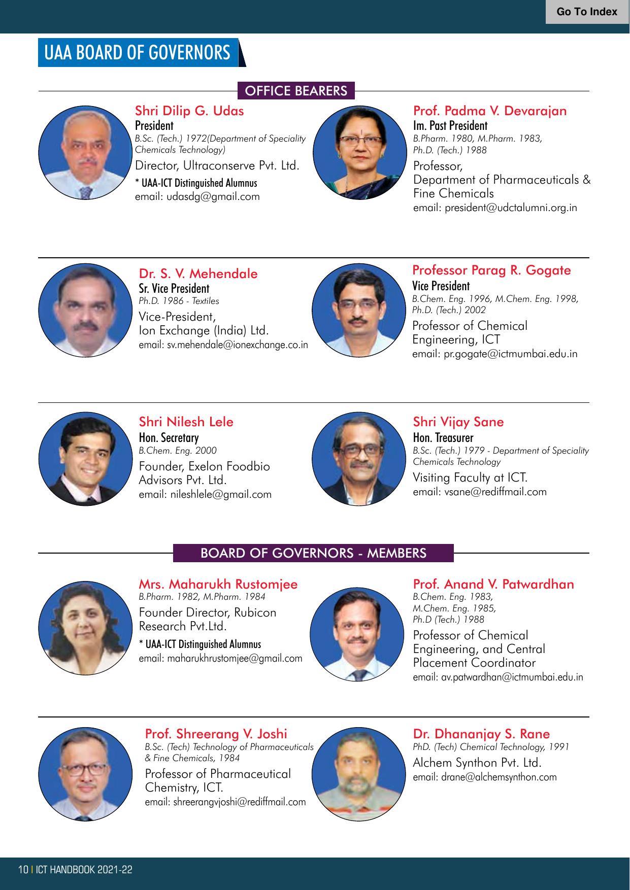 Institute of Chemical Technology (ICT), Mumbai Prospectus 2021-22 - Page 10
