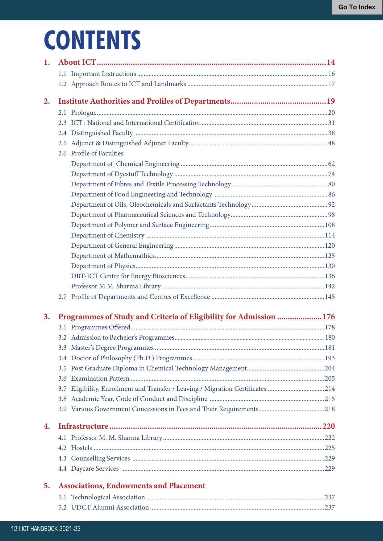 Institute of Chemical Technology (ICT), Mumbai Prospectus 2021-22 - Page 12