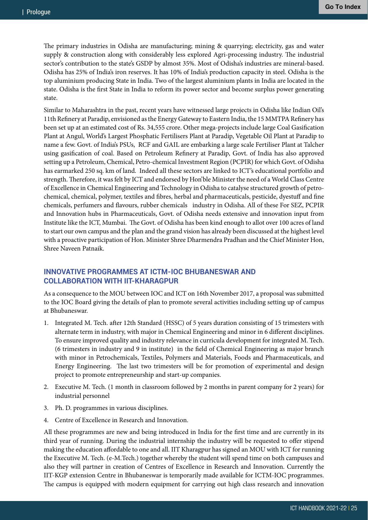 Institute of Chemical Technology (ICT), Mumbai Prospectus 2021-22 - Page 25