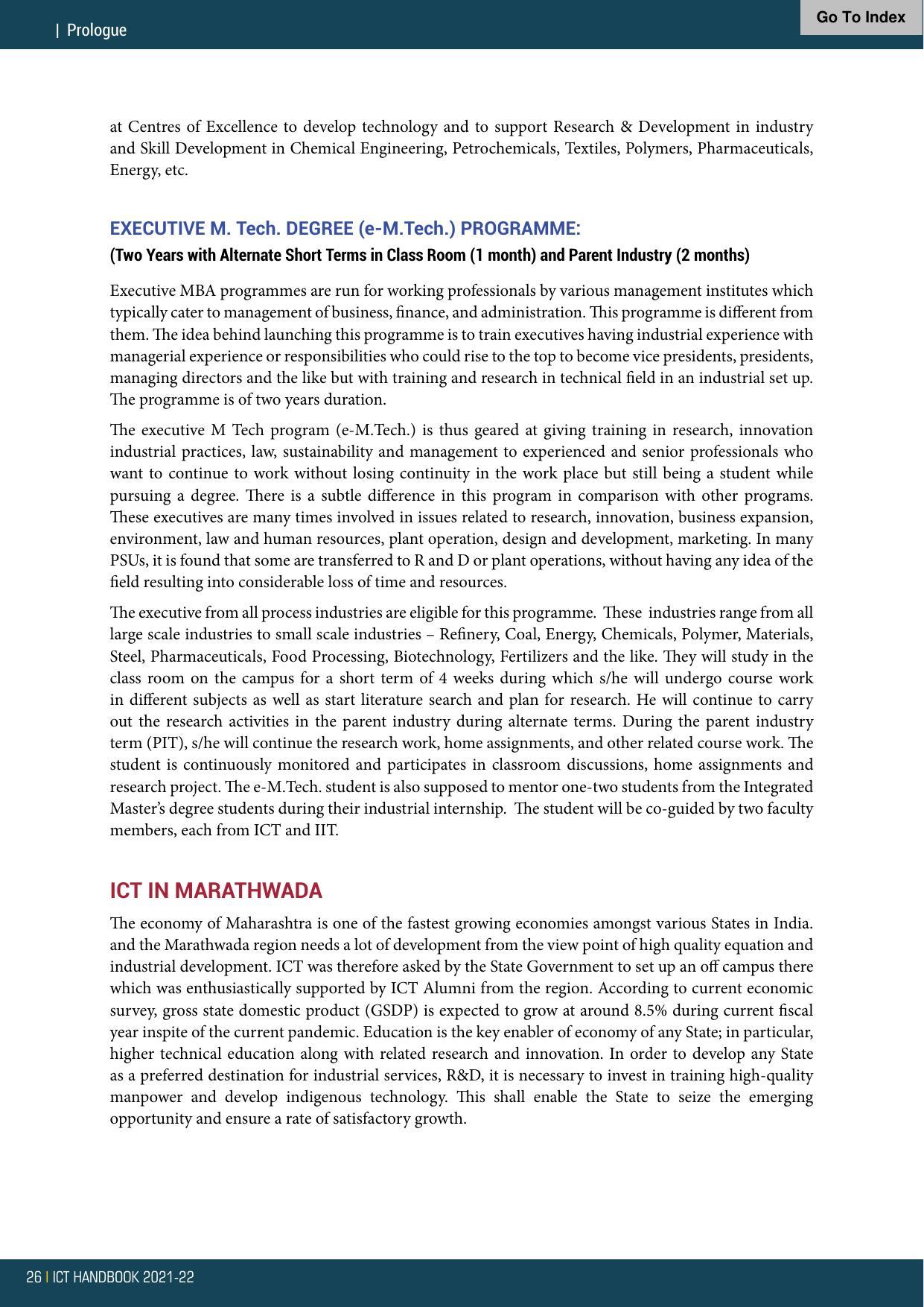 Institute of Chemical Technology (ICT), Mumbai Prospectus 2021-22 - Page 26