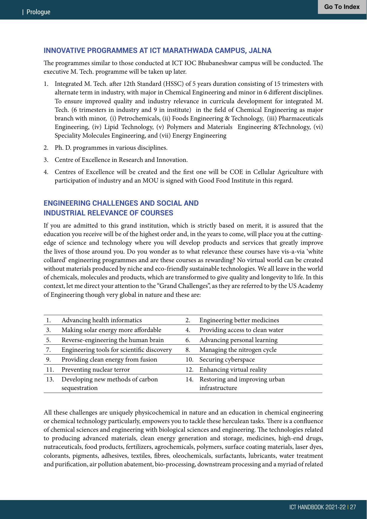 Institute of Chemical Technology (ICT), Mumbai Prospectus 2021-22 - Page 27