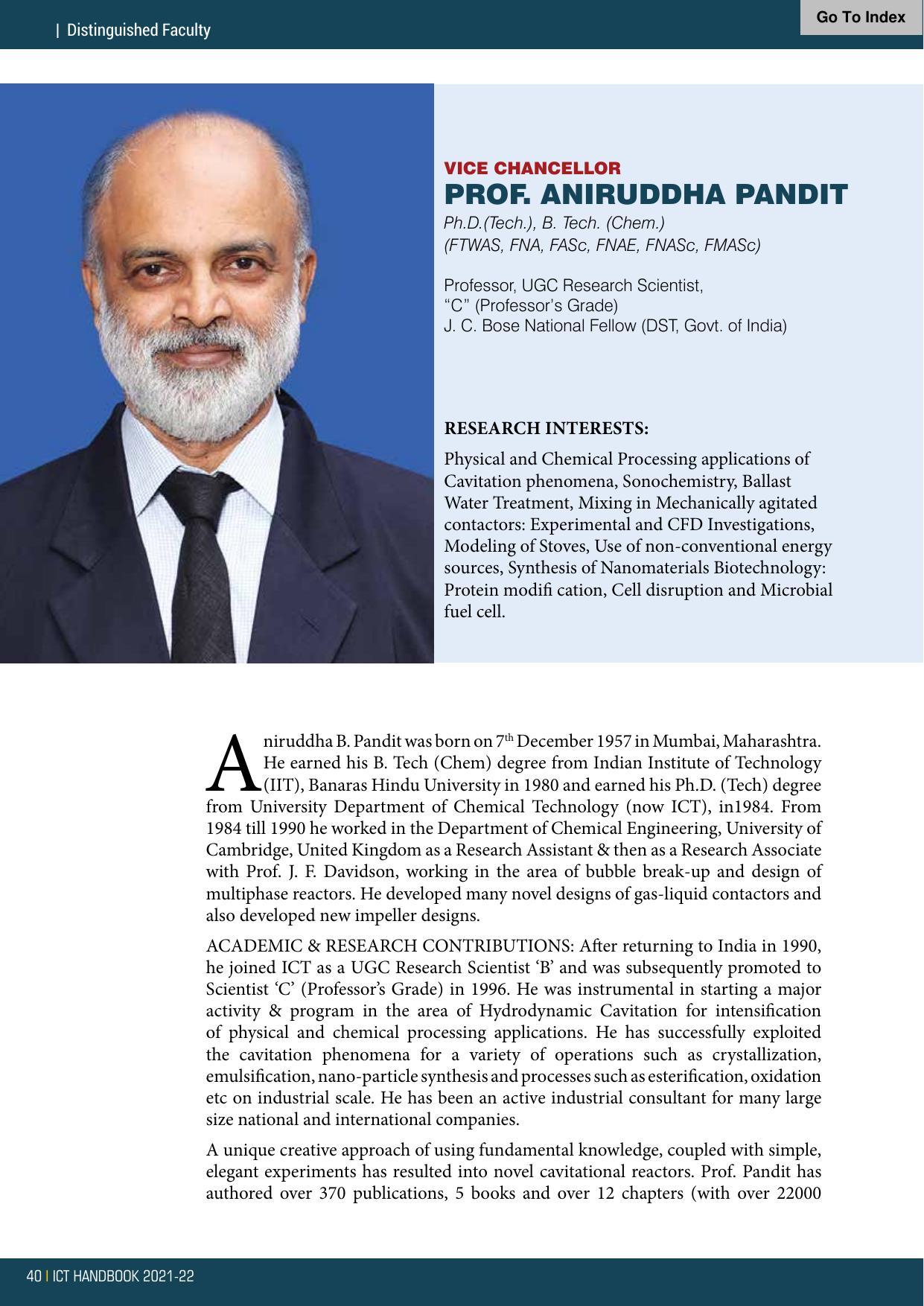 Institute of Chemical Technology (ICT), Mumbai Prospectus 2021-22 - Page 40