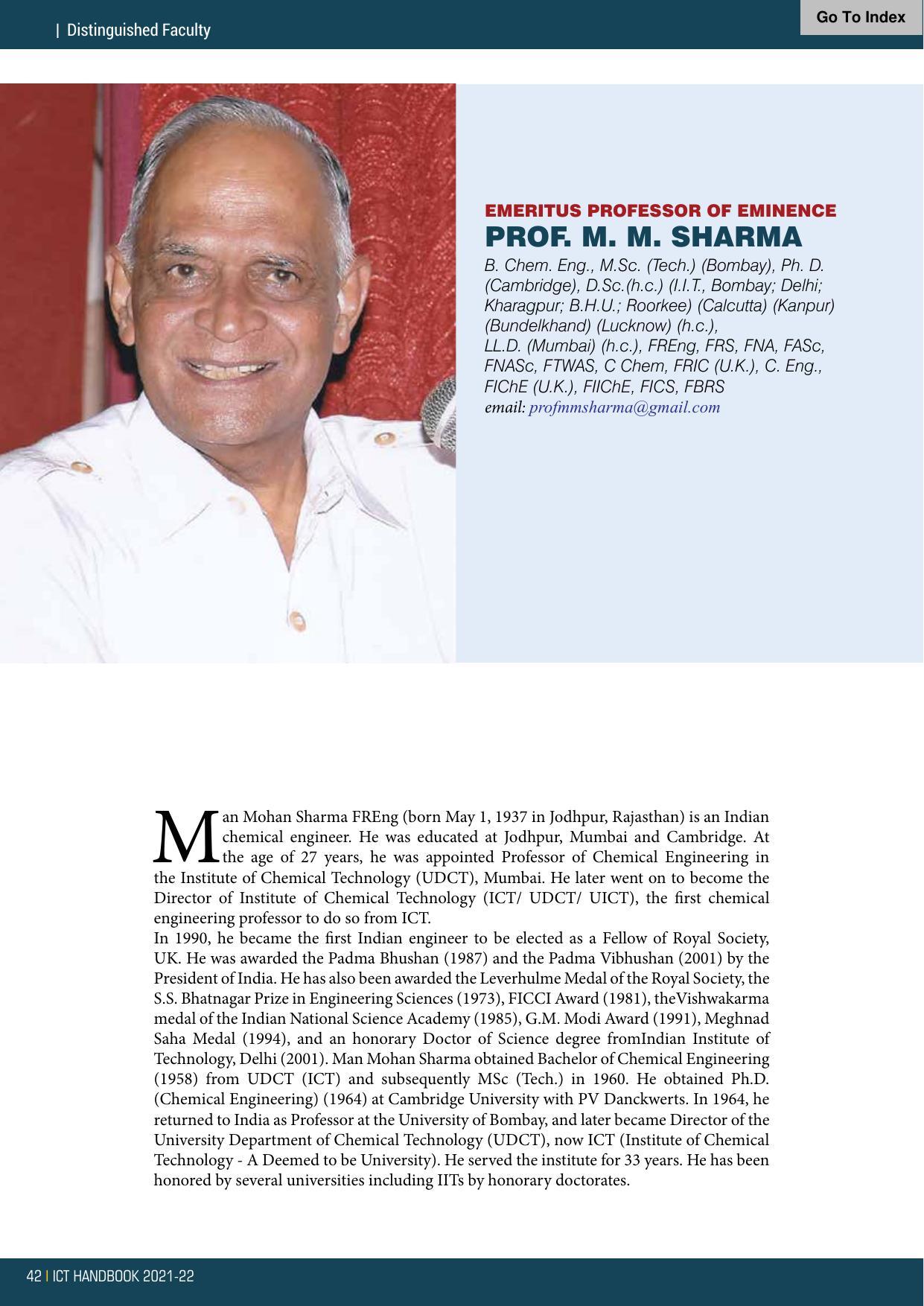 Institute of Chemical Technology (ICT), Mumbai Prospectus 2021-22 - Page 42