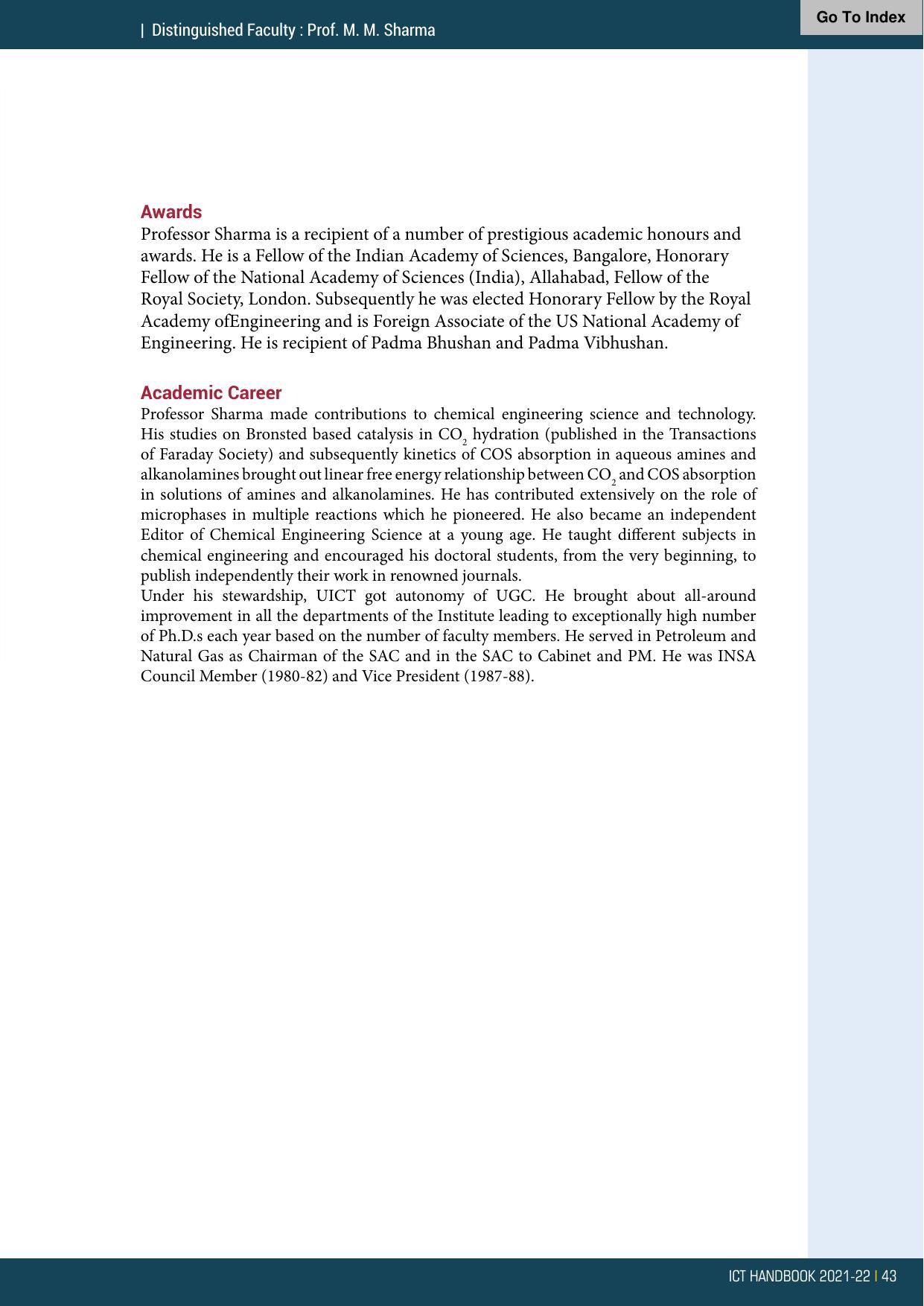 Institute of Chemical Technology (ICT), Mumbai Prospectus 2021-22 - Page 43